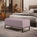 Ver imagem 2 de Kit 02 Puffs Decorativo Para Sala de Estar Cléo W01 Base de Ferro 90 cm Suede Rosê - Lyam Decor