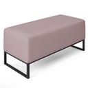 Ver imagem 3 de Kit 02 Puffs Decorativo Para Sala de Estar Cléo W01 Base de Ferro 90 cm Suede Rosê - Lyam Decor