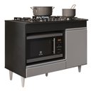 Ver imagem 1 de Balcão Multiuso para Cooktop 4 Bocas Georgia Preto/Cinza - Lumil Móveis