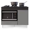 Balcão Multiuso para Cooktop 4 Bocas Georgia Preto/Cinza - Lumil Móveis - 9