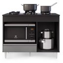 Ver imagem 4 de Balcão Multiuso para Cooktop 4 Bocas Georgia Preto/Cinza - Lumil Móveis
