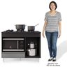 Balcão Multiuso para Cooktop 4 Bocas Georgia Preto/Cinza - Lumil Móveis - 6