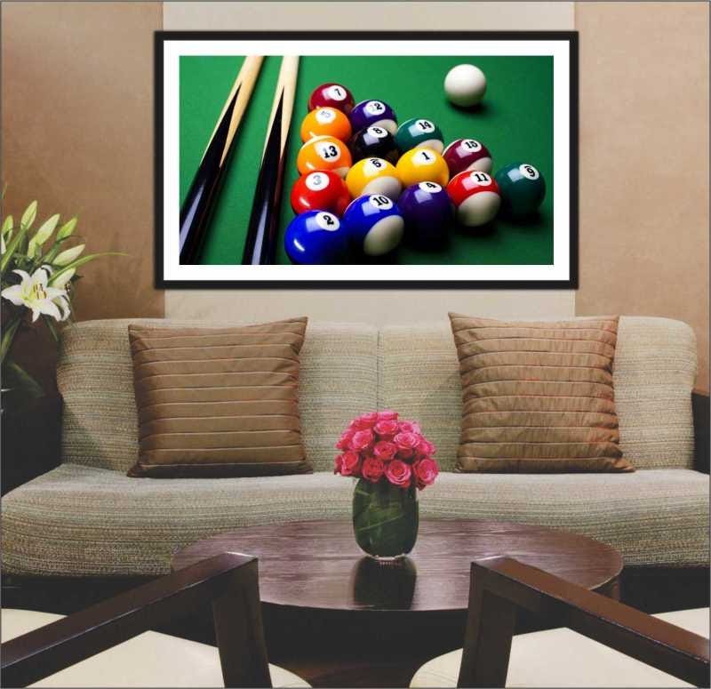 Quadro Decorativo Sinuca Snooker Bilhar Bar Salas De Jogos 8 Ball