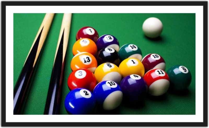 Quadro Decorativo Sinuca Snooker Bilhar Bar Salas De Jogos 8 Ball
