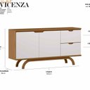 Ver imagem 3 de Balcão Buffet Aparador 100% MDF 2 Portas 2 Gavetas 150cm Vicenza