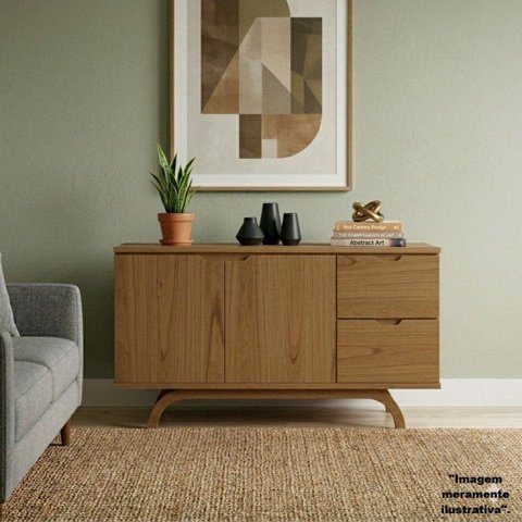 Balcão Buffet Aparador 100% MDF 2 Portas 2 Gavetas 150cm Vicenza