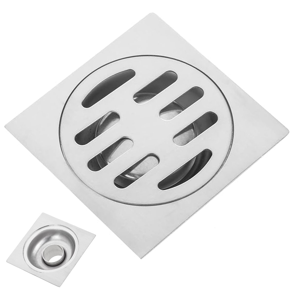 Ralo Aço Inox 10x10 Banheiro Lavabo Seguro Resistente Higienico Landeria Quintal - 1