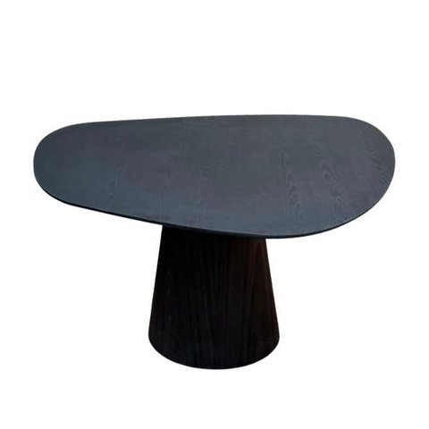 Mesa Oval Organica em Ébano 140x90 Modelar Moveis Mesa de Jantar Orgânica