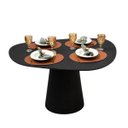 Ver imagem 4 de Mesa Oval Organica em Ébano 140x90 Modelar Moveis Mesa de Jantar Orgânica