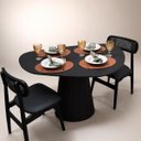 Ver imagem 2 de Mesa Oval Organica em Ébano 140x90 Modelar Moveis Mesa de Jantar Orgânica