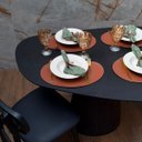 Ver imagem 3 de Mesa Oval Organica em Ébano 140x90 Modelar Moveis Mesa de Jantar Orgânica