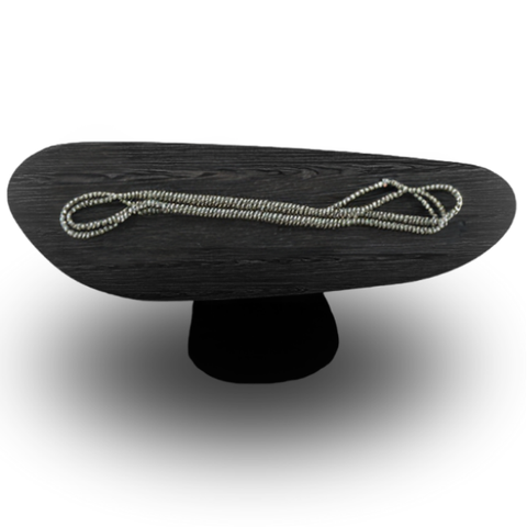 Mesa Oval Organica em Ébano 140x90 Modelar Moveis Mesa de Jantar Orgânica