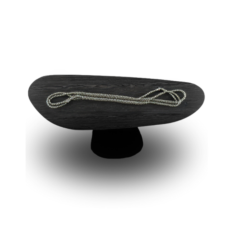 Mesa Oval Organica em Ébano 140x90 Modelar Moveis Mesa de Jantar Orgânica