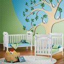 Ver imagem 2 de Quarto de Bebê 3 Portas com Gaveteiro Ternura Baby e Berço Lila Branco Brilho - Incorplac
