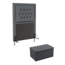 Ver imagem 1 de Kit Cabeceira Decorativa Para Cama Box Pegasus e Calçadeira Sagitarius 90 Para Cama de Solteiro Sued