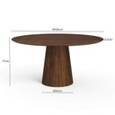 Ver imagem 4 de Mesa de Jantar Redonda 160cm Scandi 8 Lugares Lamina Natural de Madeira Castanho