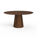 Ver imagem 1 de Mesa de Jantar Redonda 160cm Scandi 8 Lugares Lamina Natural de Madeira Castanho