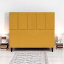 Ver imagem 2 de Cabeceira Estofada para Cama Box Casal 140 Cm Classic Suede Mostarda Suede