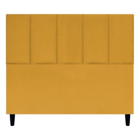 Cabeceira Estofada para Cama Box Casal 140 Cm Classic Suede Mostarda Suede