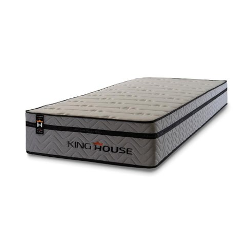Colchão Solteiro King House c/ Molas Ensacadas Preston 88x188x33 Cinza