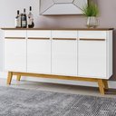 Ver imagem 2 de Balcao Buffet 4 Portas Opala 160 Cm Cinamomo Branco Bechara