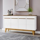 Ver imagem 6 de Balcao Buffet 4 Portas Opala 160 Cm Cinamomo Branco Bechara