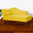 Ver imagem 5 de Divã Moderno Larissa Lado Direito Corino Cores - S.A Móveis DS Móveis Recamier Larissa Amarelo