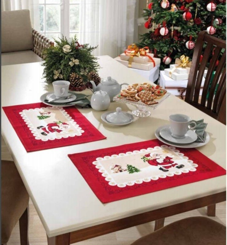 TEHAUX 1 Peça Quebra-Cabeça Decoração De Natal Mesa De Jantar Decoração  Kits De Ponto Cruz Natal 5D Kit De Pintura De Broca Completa De Natal Kits  De