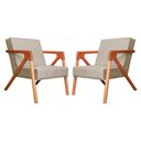 Ver imagem 1 de Conjunto 2 Poltronas Monalisa Com Braços de Madeira Suede Cappuccino - LM DECOR