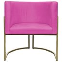 Ver imagem 5 de Kit 2 Poltronas Decorativa Recepção Luna Suede Cores Base de Ferro Champagne
