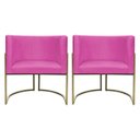 Ver imagem 2 de Kit 2 Poltronas Decorativa Recepção Luna Suede Cores Base de Ferro Champagne