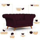 Ver imagem 5 de Sofá 2 Lugares Império 150 Cm Veludo Roxo Grape C-292