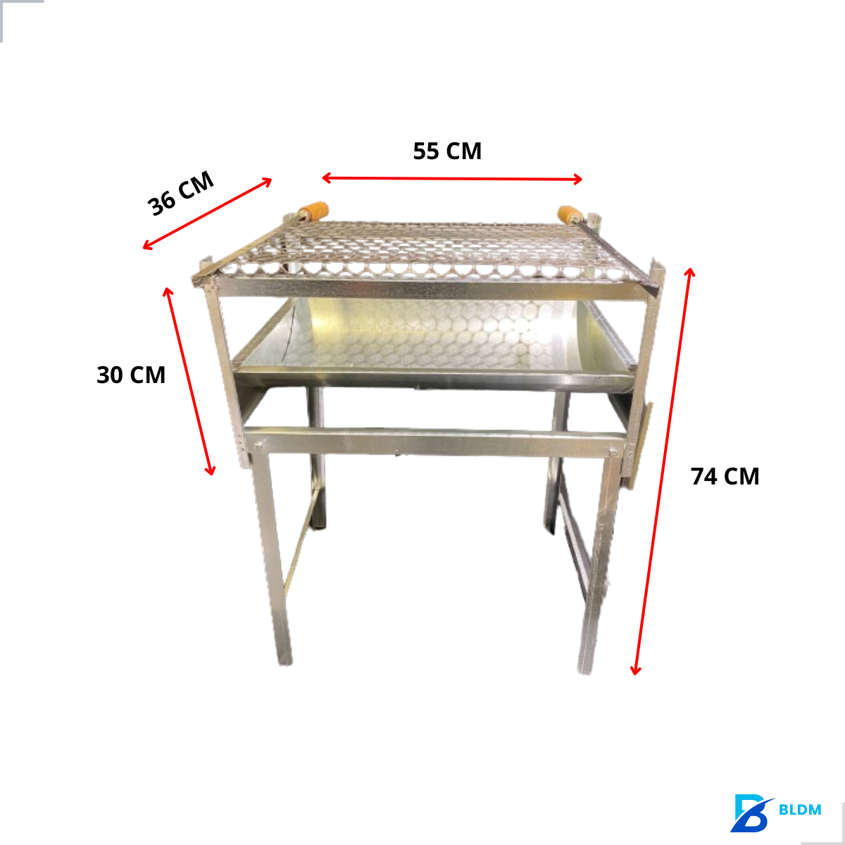 Churrasqueira Portatil 55x36 Casa Camping C Pés Reclinavel Slim S3 - 7