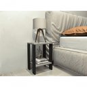Ver imagem 1 de Mesa de Cabeceira Mesa de Apoio Mesa Auxiliar Mesa Lateral Preto e Cinza