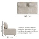 Ver imagem 3 de Sofá Modular 2 Lugares Block 148 cm Pes Madeira Linho Tcs 701 Moll