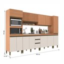 Ver imagem 4 de Cozinha Completa Cecilia 12 Portas 3 Gavetas Ripado Freijó/off White - Jcarvalho