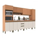 Ver imagem 2 de Cozinha Completa Cecilia 12 Portas 3 Gavetas Ripado Freijó/off White - Jcarvalho
