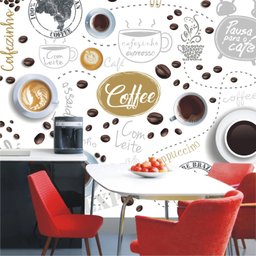 Papel De Parede Café Cozinha Lavável Gg Cafe Cafeteria M103 - 1