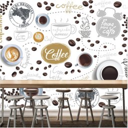 Papel De Parede Café Cozinha Lavável Gg Cafe Cafeteria M103 - 3