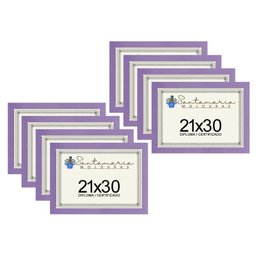 Kit 8 Molduras Porta Diploma Certificado A4 21x30 Lilás - 1