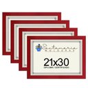 Ver imagem 1 de Kit 4 Molduras Porta Diploma Certificado A4 21x30 Vermelho