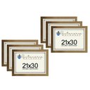 Ver imagem 1 de Kit 6 Molduras Porta Diploma Certificado A4 21x30 Dourado