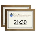 Ver imagem 1 de Kit 2 Molduras Porta Diploma Certificado A4 21x30 Dourado