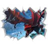 Adesivo 3D Buraco na Parede Dragão Vermelho Drogon GOT - 1