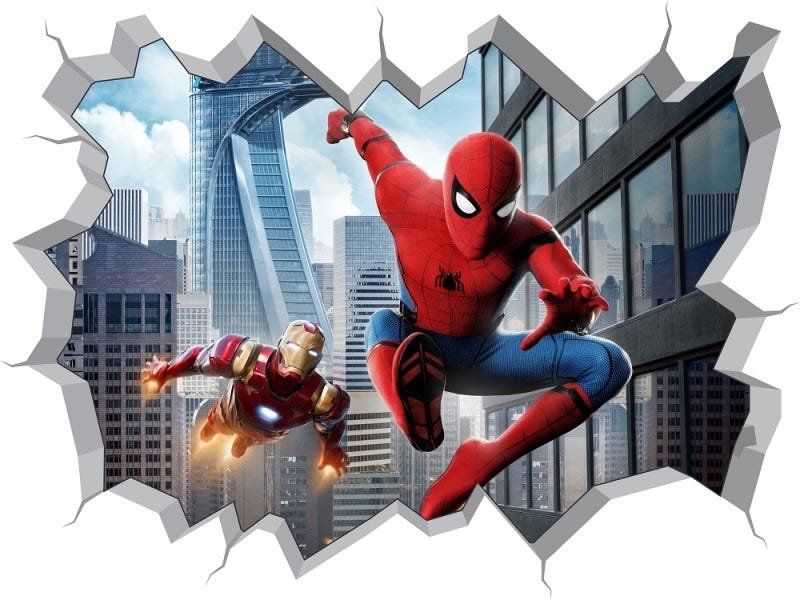 Adesivo de Parede Buraco Falso Homem Aranha 3D