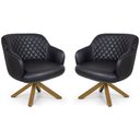 Ver imagem 1 de Kit 02 Poltronas Jade Tressê Giratória Giromad Corano Black - Nexta Casa