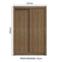 Ver imagem 4 de Guarda-roupa Solteiro 2 Portas de Correr Rustic Milano Madesa