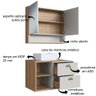 Gabinete de Banheiro 80cm Helena com Espelheira 02 Portas Mel/arenas e Cuba Branca - 5