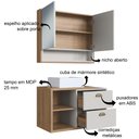 Ver imagem 5 de Gabinete de Banheiro 80cm Helena com Espelheira 02 Portas Mel/arenas e Cuba Branca