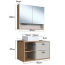 Ver imagem 4 de Gabinete de Banheiro 80cm Helena com Espelheira 02 Portas Mel/arenas e Cuba Branca